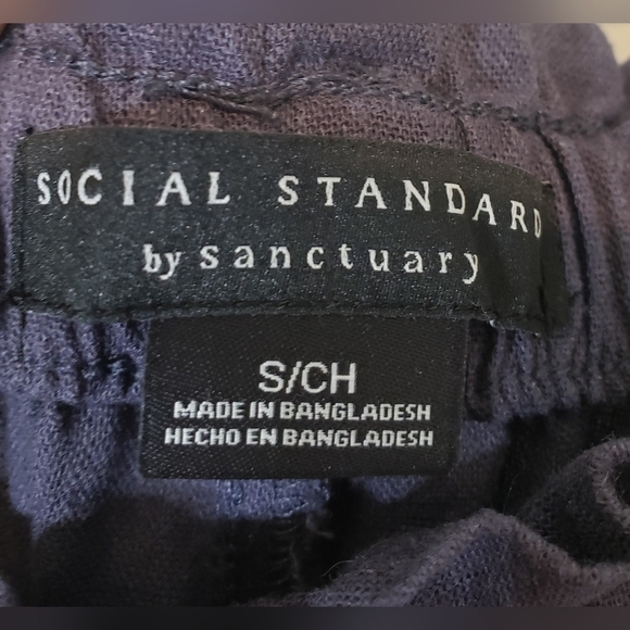 Social Standard By Sanctuary Linen Blend Jogger Pants Size Small Blue - Picture 7 of 13